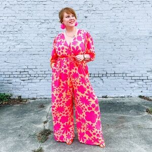 Proud Poppy - Orange Floral Jumpsuit